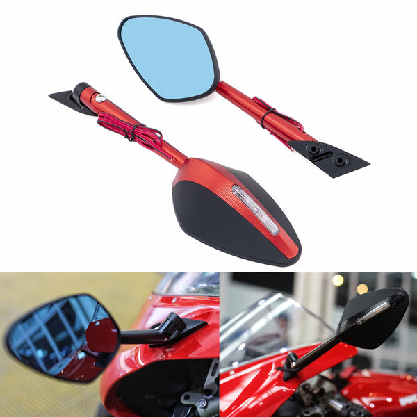 LED Turn Signal Light Rear Side Mirror For Ducati V2 V4 V4S 959 1299 Panigale