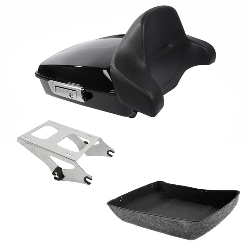 Chopped Trunk Luggage Backrest Chrome Mount Rack Fit For Harley Touring 2014-26