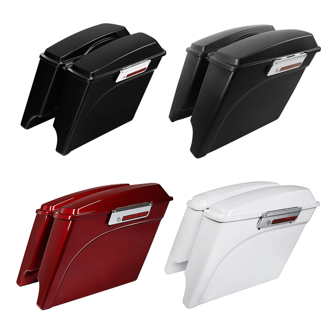 5" Stretched Extended Hard Saddlebags w/ Lids For Harley Touring Road King 93-13