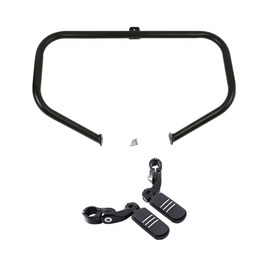 Black Engine Guard Crash Bar Foot Pegs Fit For Harley Touring Road Glide 97-08