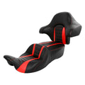 Black+Red Driver Passenger Seat Backrest Fit For Harley Road Electra Glide 14-23