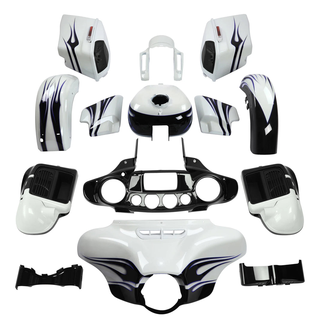 Fairings Fit For Harley CVO Street Glide 14 White Amethyst Black Licorice Flames