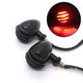 2X Motorcycle Bullet Black Grill Turn Signal Tail Brake light Red Len For Harley