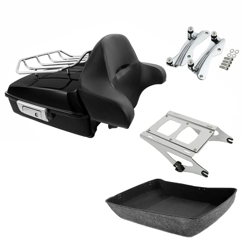 Chopped Trunk Backrest Rack Docking Fit For Harley Touring Cvo Road Glide 14-26