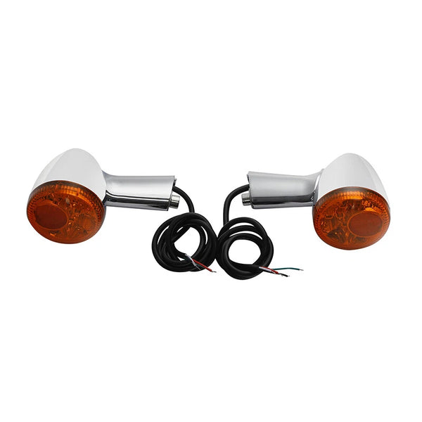 Chrome Rear Turn Signals LED Indicator Light For Harley Sportster 883 1200 92-22