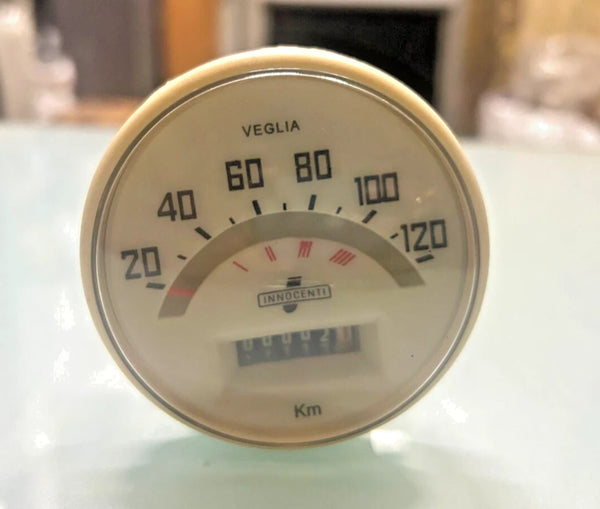 For Lambretta LI TV Series 1/2 Round White Face Speedometer 120Mph Italian
