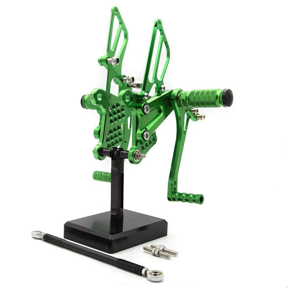 For Kawasaki Ninja ZX6R ZX636 2009-2021 CNC Footpegs Footrest Rearsets Pedal Gre
