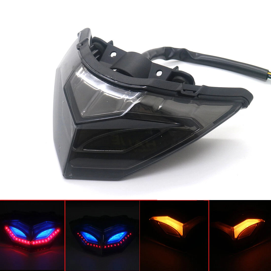 LED Smoke Tail Brake Turn Signal Light For Kawasaki Ninja 250 Ninja 300 13-14