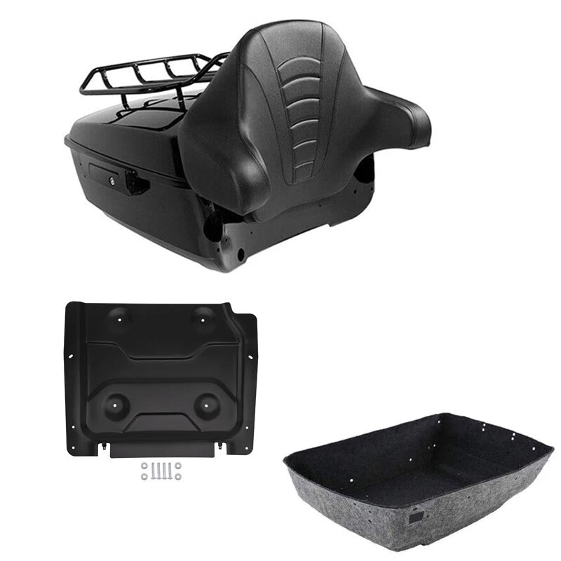 King Trunk Rack Backrest Pad Base Plate Fit For Harley Road Street Glide 2014-26