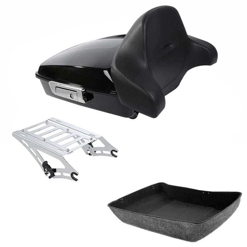 Chopped Trunk Backrest Chrome Mount Fit For Harley Touring Street Glide 2014-26