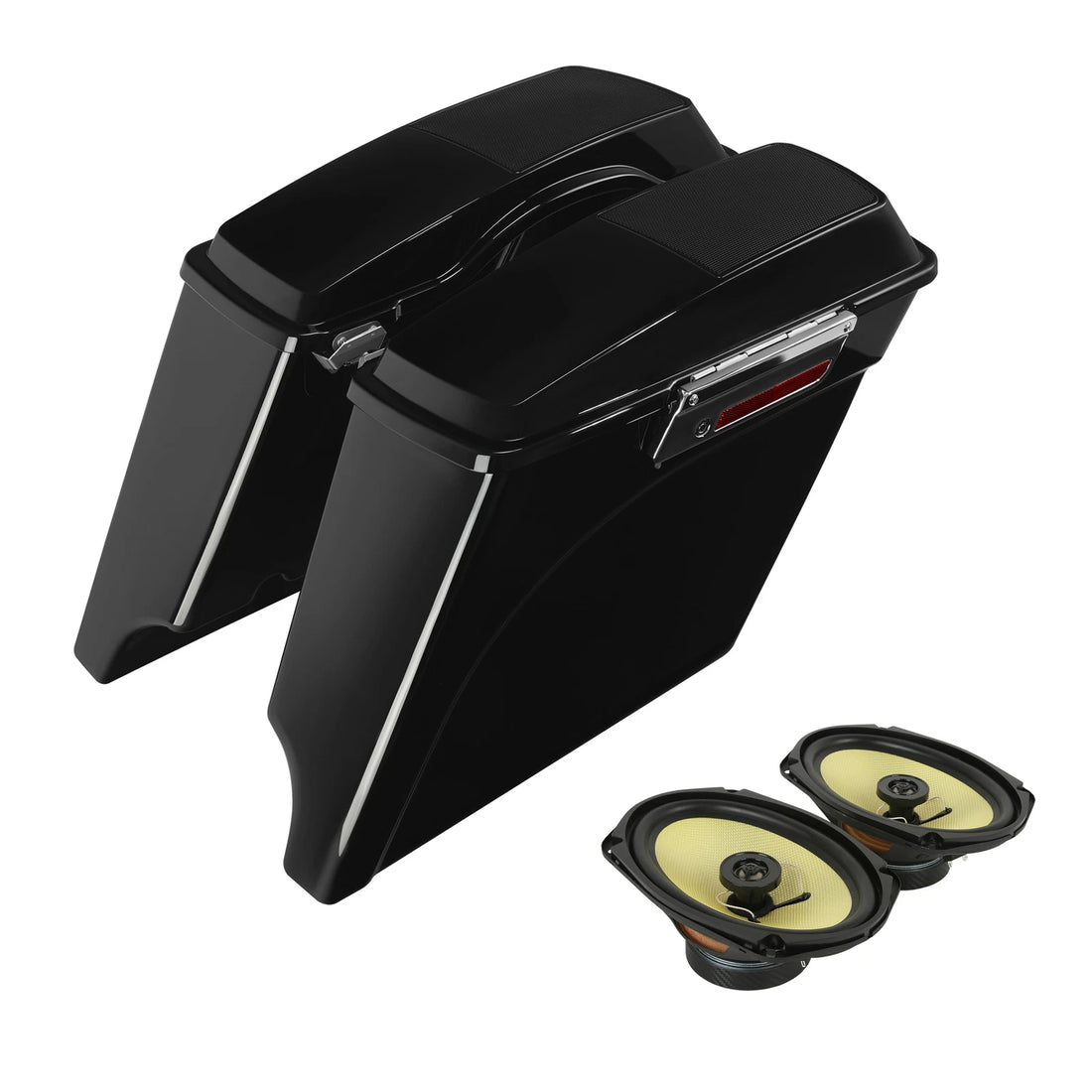 5" Stretched Hard Saddlebag 6X9" Speakers Fit For Harley Touring Road King 93-13