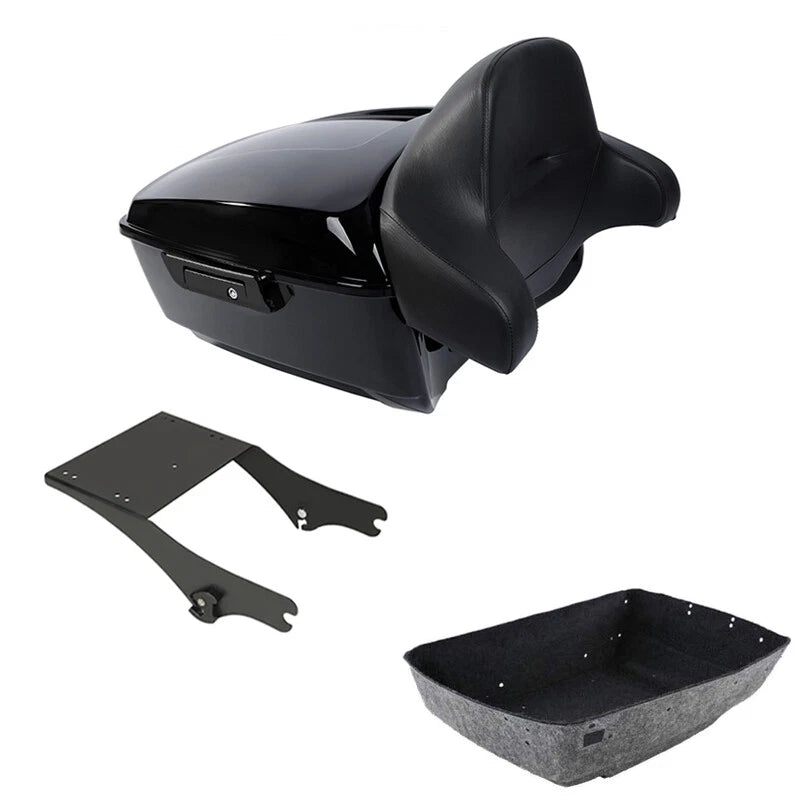 Black King Trunk Backrest Mount Rack Fit For Harley Electra Glide 1997-08