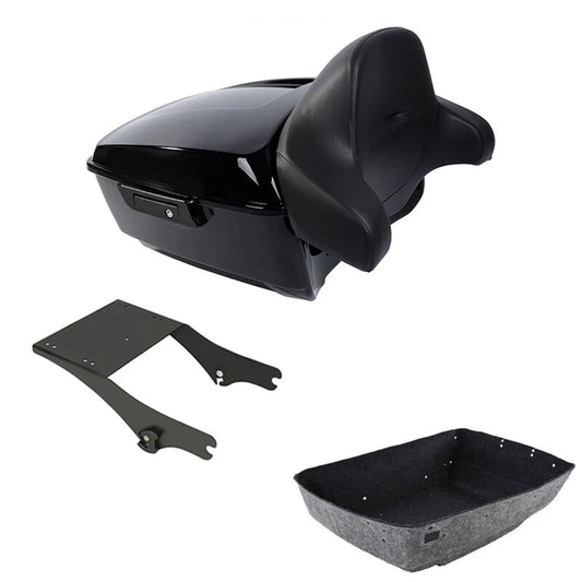 Black King Trunk Backrest Mount Rack Fit For Harley Electra Glide 1997-08