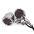 2X Chrome Motorcycle Retro Metal Bullet Grill Turn Signal Amber Indicator Light