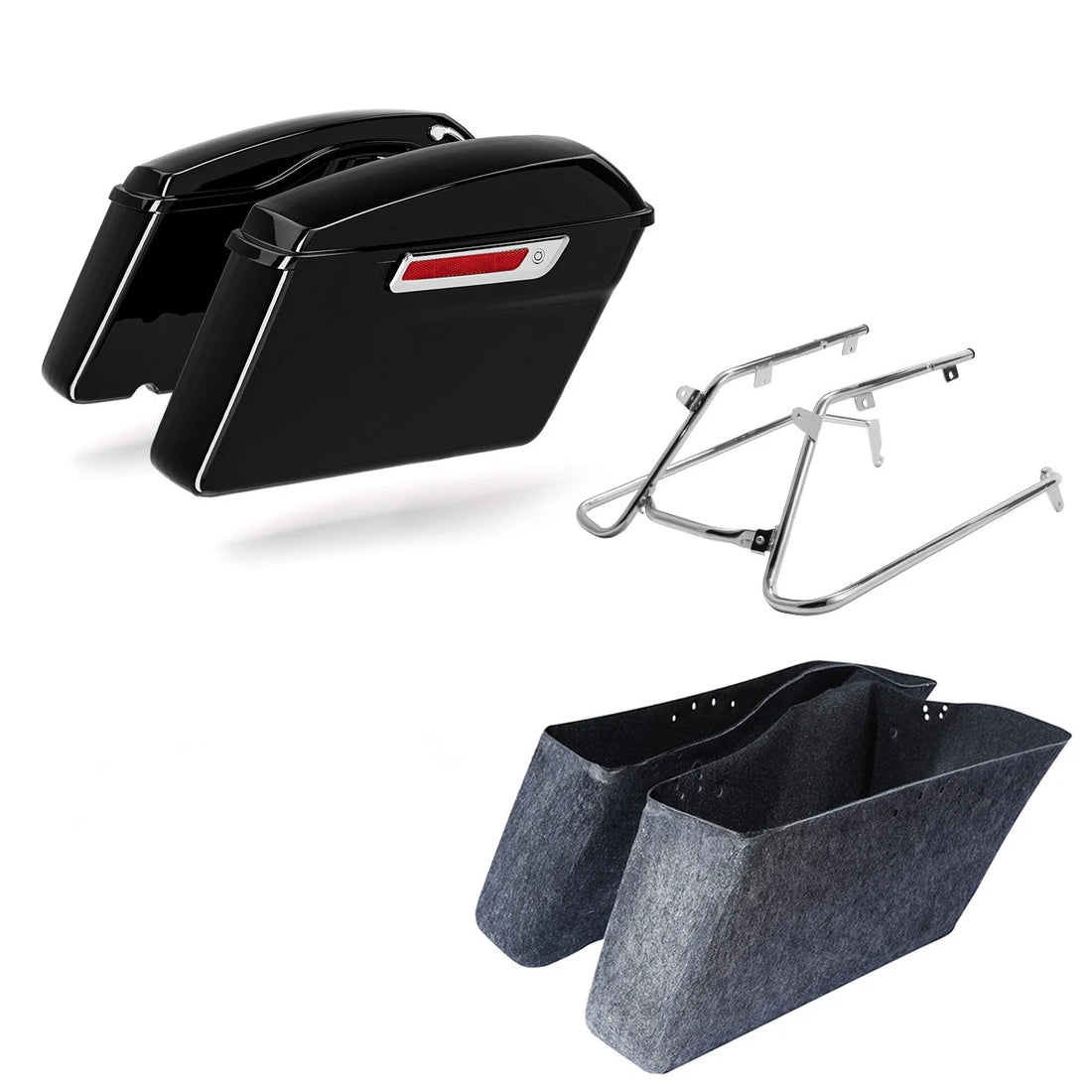 Hard Saddlebags & Conversion Brackets Fit For Harley Fat Boy Breakout Flfb 18-25