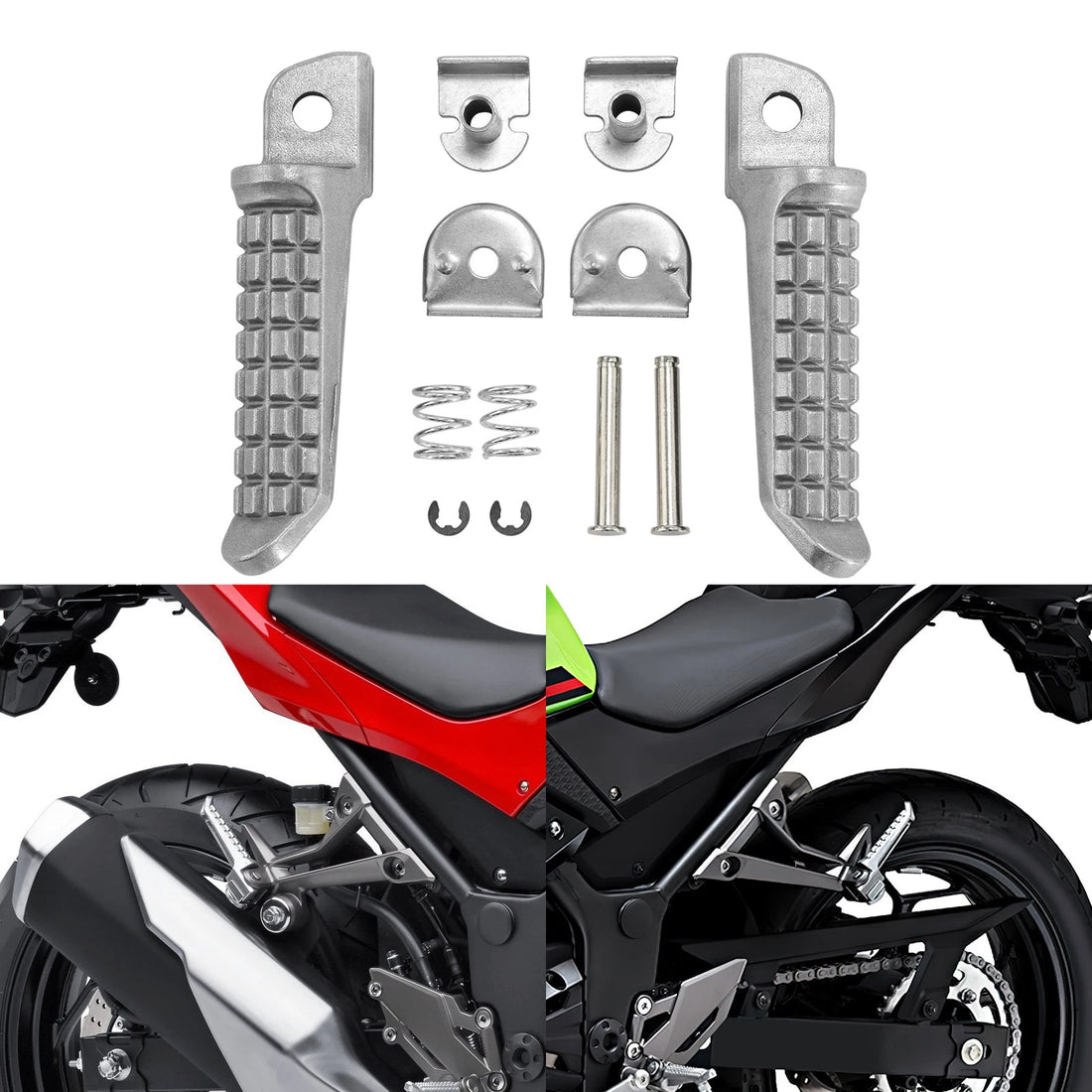 Rear Passenger Foot Pegs Fit For Kawasaki Ninja 250 1988-2012 ZX6R 1990-2002 01