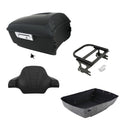 Matte Black King Trunk Backrest Pad Mount Rack Fit For Harley Road Glide '97-08
