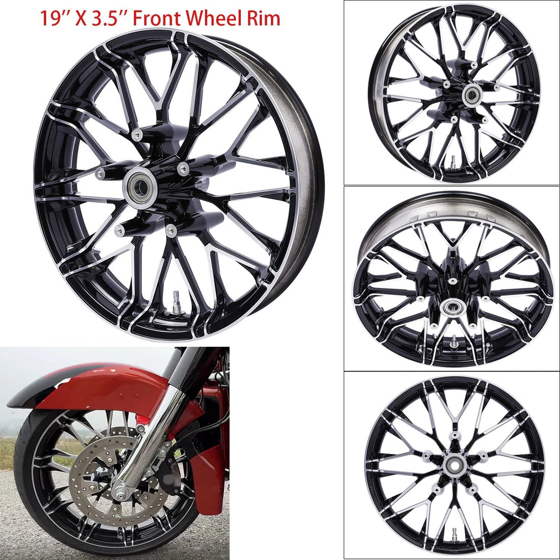 19''X3.5'' Front Wheel Rim Fit For Harley Touring Road King Glide 2008-2024 ABS