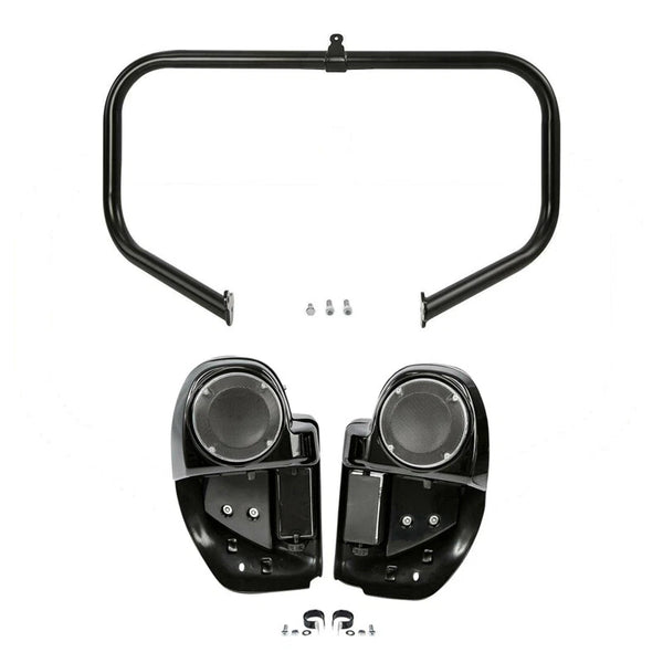 Engine Guard &Lower Vented Fairing Speaker Pod Fit For Harley Street Glide 14-24