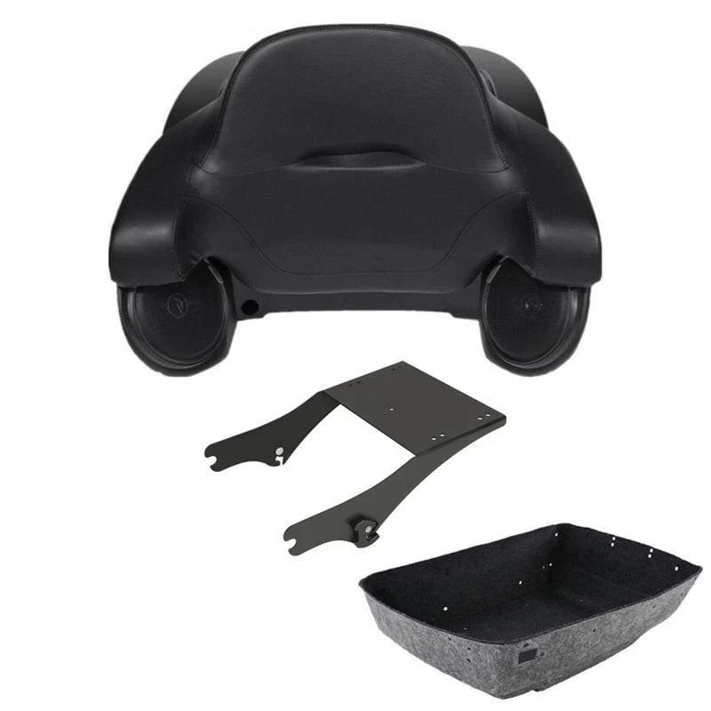 King Trunk Backrest Pad Mount Speakers Fit For Harley Electra Glide 1997-2008