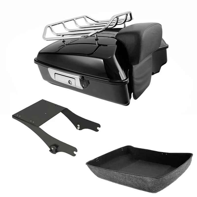 Chopped Trunk Backrest Two Up Mount Rack Fit For Harley Electra Glide 1997-2008