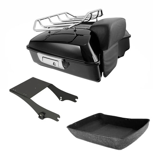 Chopped Trunk Backrest Two Up Mount Rack Fit For Harley Electra Glide 1997-2008