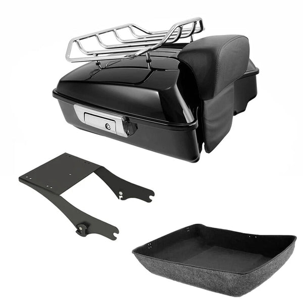 Chopped Trunk Backrest Two Up Mount Rack Fit For Harley Electra Glide 1997-2008