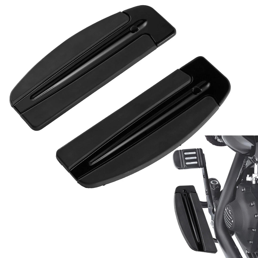 Slipstream Rider Floorboard Footboard Inserts Fit For Harley Touring Softail FL