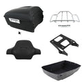 Matte King Trunk Backrest Rack Mount Fits For Harley Touring Street Glide 14-26