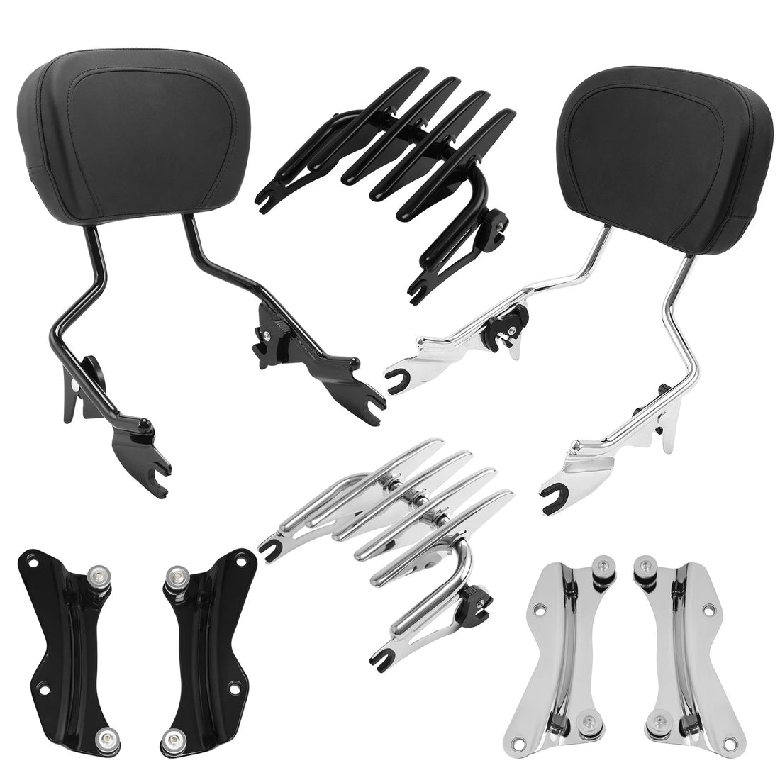 Detachable Backrest Sissy Bar Luggage Rack Fit For Harley Road King 2014-2025 24