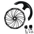 30" Front Wheel Rim Hub Single Disc & Fender Fit For Harley Road Glide 2008-2024