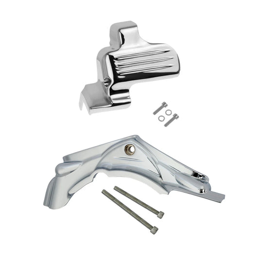 Chrome Cylinder Base Side Cover & Starter Cover Fit For Harley Touring 2007-2016
