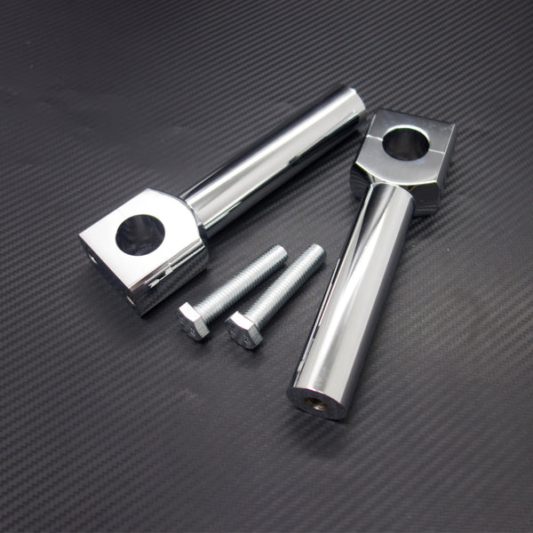 1'' Chrome Motorcycle Billet Handlebar Bar Risers Bars Mount Clamp For Harley
