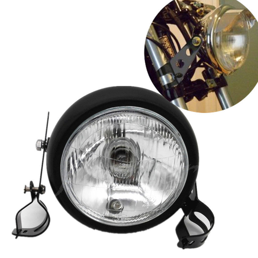 Motorcycle Black Metal Retro Headlight WIth 28-43mm Fork Tubes Headlight bracket