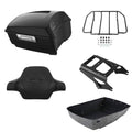 Matte Black King Trunk Backrest Rack 2-Up Mount Fit For Harley Touring 2009-2013