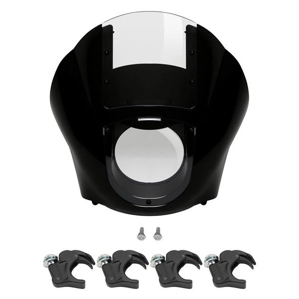 Quarter Front Headlight Fairing Windshield 39mm Fork Clamps Fit For Harley Dyna