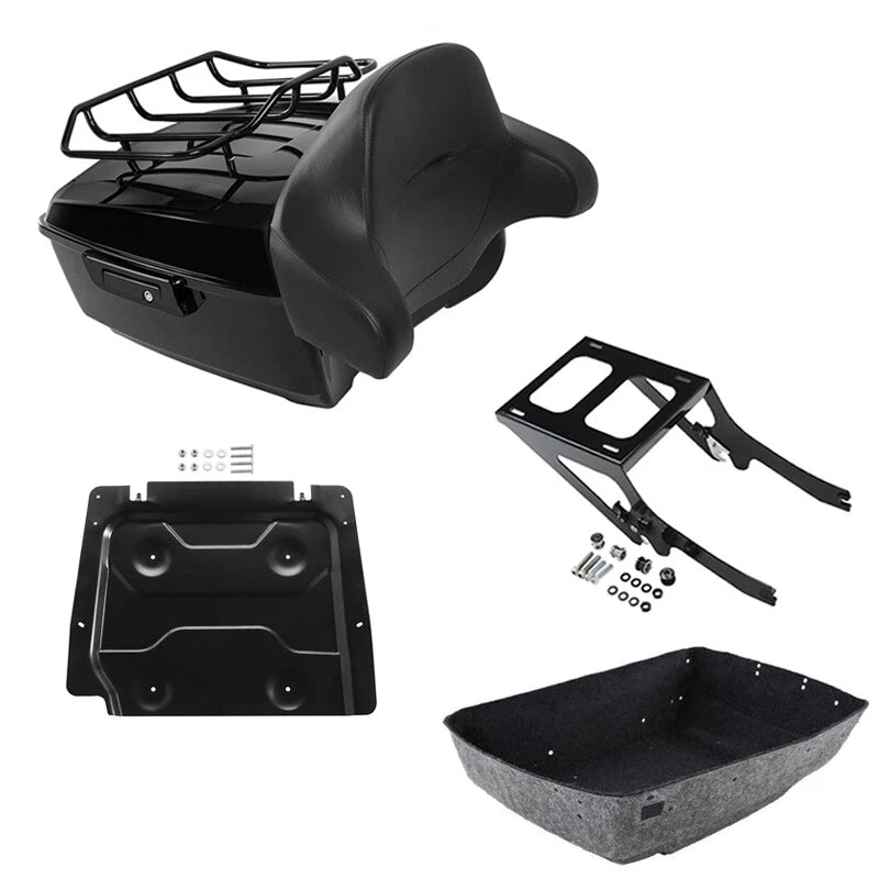 Black King Trunk Backrest Rack Plate Fit For Harley Heritage Classic 2018-2026