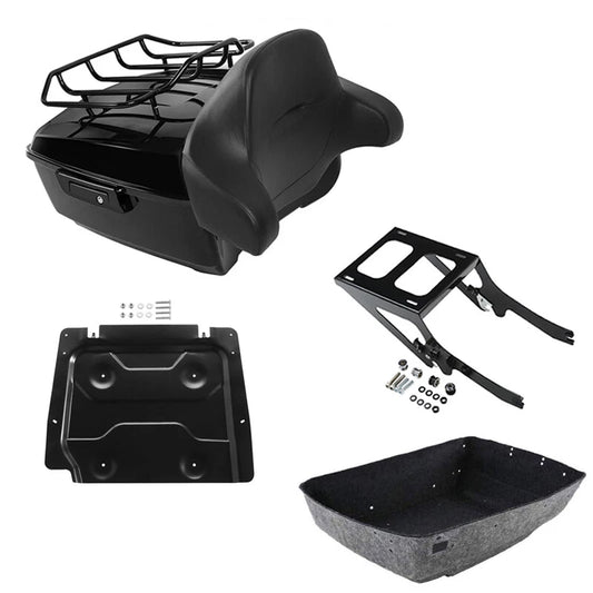 Black King Trunk Backrest Rack Plate Fit For Harley Heritage Classic 2018-2026