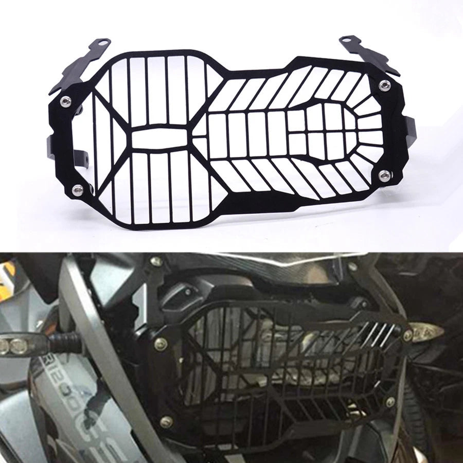 Black Headlight Lamp Grill Guard Cover Protector For BMW R1200GS 2013-2015