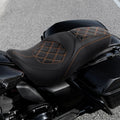 Driver & Passenger Seat Fit For Harley Touring Street Glide 09-23 Black Orange