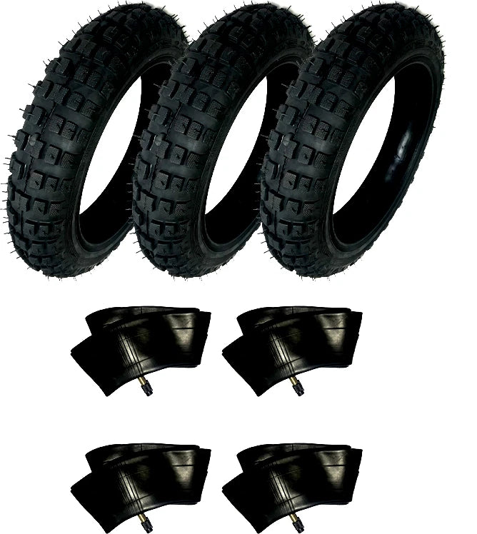 Yamaha Peewee 50 Mini Dirt Bike 3 Tires & 4 Tubes Straight Valve 2.50-10 2.5X10