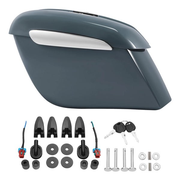 Saddlebags Fit For Indian Chieftain Limited 19-25 Stealth Gray Azure w/ Graphics