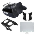 King Trunk w/Pad + Mount Rack Docking Fit For Harley Touring Road Glide 14-26