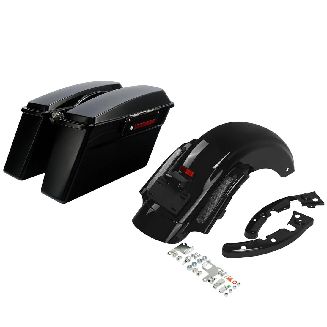 Hard Saddlebags & Rear Fender System Fits For Harley Touring Road King 2009-2013