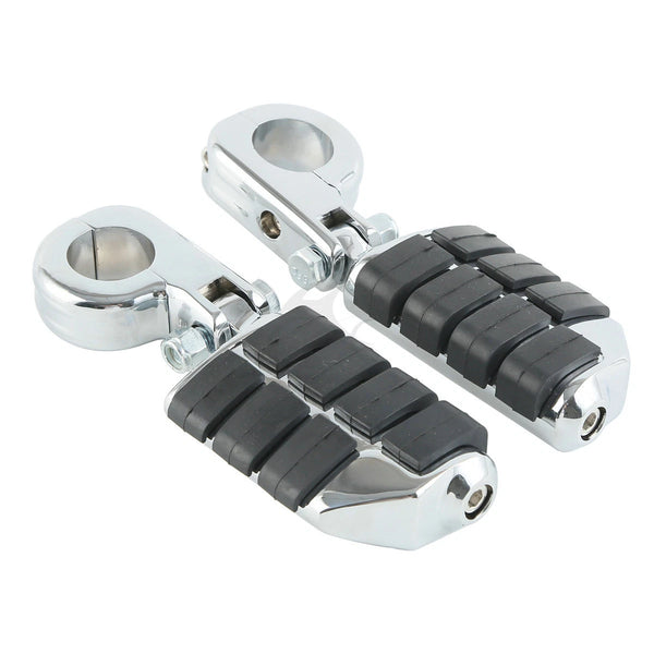 Universal 1 1/4" Wing Footpeg Peg Mount Clamp Fit For Harley Touring Road Glide