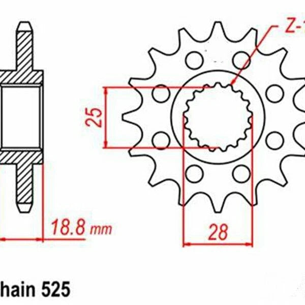 525 15T Front Sprocket For Aprilia 1100 Tuono 1000 RSV4 BMW F800 F650 F850 F700