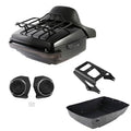 King Trunk Pad Mount Rack Light Speakers Fit For Harley Road Glide 2009-13