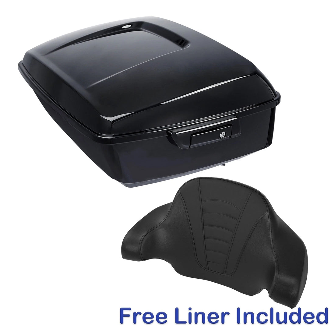 King Trunk (Black Latch) w/Backrest Fit For Harley Touring Road Glide King 14-25