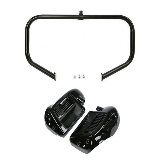 Lower Vented Leg Water-Cooled Engine Guard Bar Fit For Harley Road King 14-23