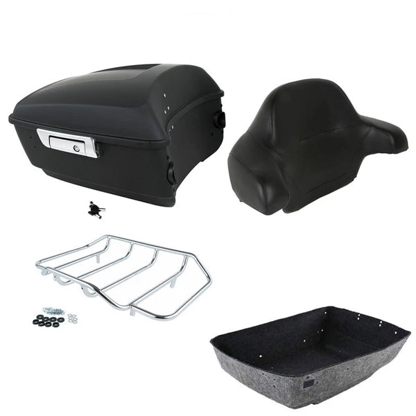 Matte King Trunk Backrest Top Rack Fit For Harley Touring Road Glide 2014-2026